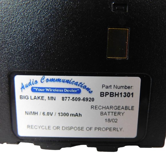 Hytera (HYT) TC-500 2-way Radio Replacement Battery NIMH 6V 1300mAh With Clip - Picture 3 of 9